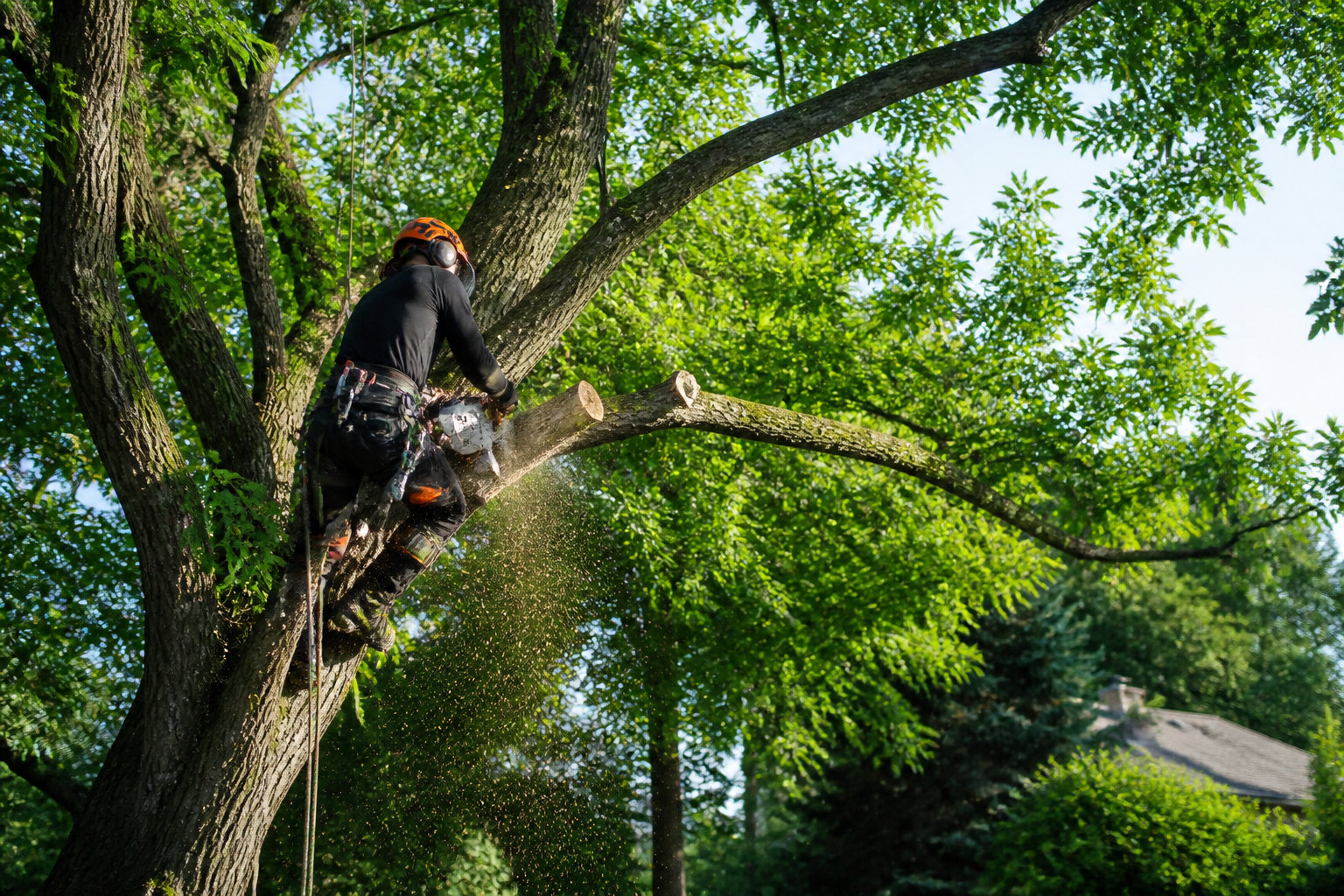 élagage de grande hauteur à Marseille par nacelle